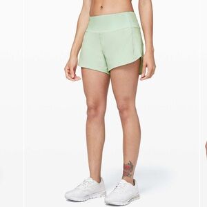 Lululemon Speed Up Short Long *4" Updated Fit Mystic Mint Green size 12
